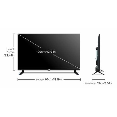 VW 109 cm (43 inches), OptimaX Series Full HD Smart QLED Android TV, Black, VW43AQ1-4