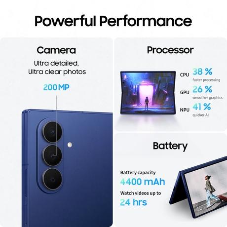 Samsung Galaxy Z Fold7 5G 512 GB, 12 GB RAM, Jet Black, Mobile Phone