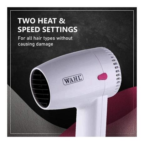 Wahl Easy Breezy 1200 Watt Hair Dryer, 2 Heat Settings, Hanging Loop for Easy Storaage, WCHD4-1024, White-3