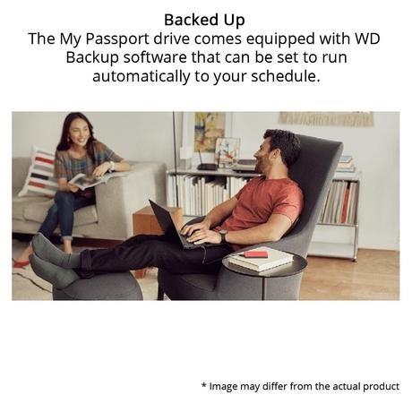 Western Digital 2 TB My Passport External Portable Hard Disk Drive (HDD), USB 3.0, Red, WDBYVG0020BRD-5