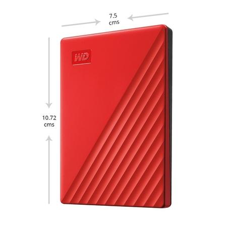 Western Digital 4 TB My Passport External Portable Hard Disk Drive (HDD), USB 3.0, Red, WDBPKJ0040BRD-1