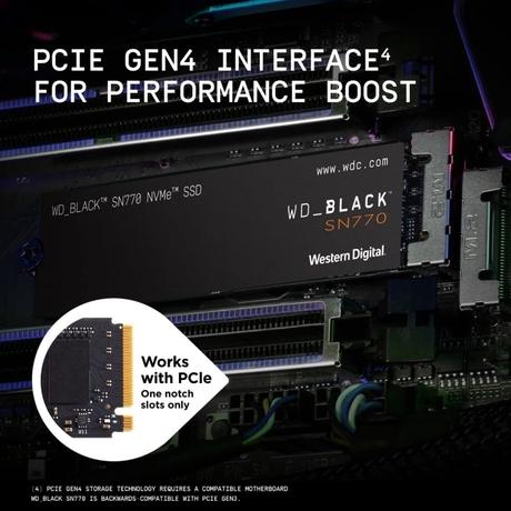 Western Digital 2 TB Black SN770 NVMe PCIe Internal Solid State
