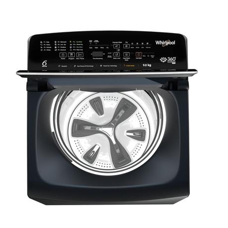 Whirlpool 9 kg Top Load, 360 Degree Bloom wash, In-Built Heater, ZPF Technology, 6th sense Technology, Midnight Grey (360 degree Bloom Wash Pro)-0