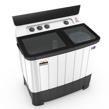 White Westinghouse 9.5 kg Semi-Automatic Top Load Washing Machine, SFW950G, White and Black-2