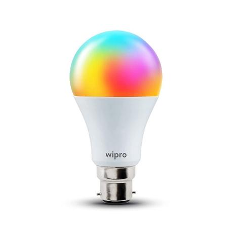 Wipro 9 Watts B22 Wi-Fi Smart LED Bulb with 16 Million Colours, Music Sync, Amazon Alexa and Google Assistant, NS9400-2