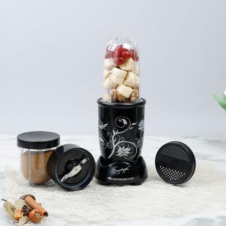 Wonderchef Nutri-Blend 400W 2 Jars Juicer Mixer Grinder, Black-2