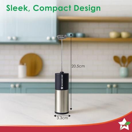 Wonderchef Regalia Milk Frother and Whisk, Silver-3