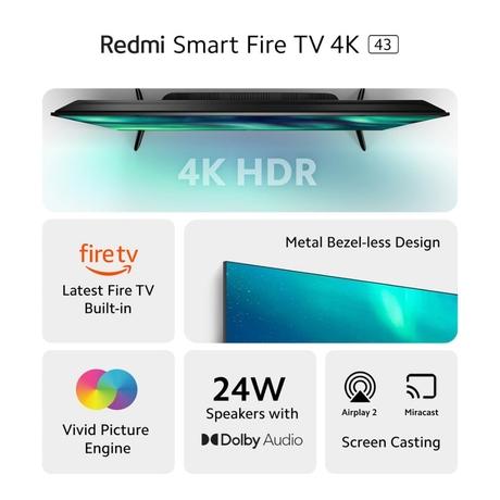 Redmi 109.22 cm (43 inch) Smart Fire TV 4K, F Series-7
