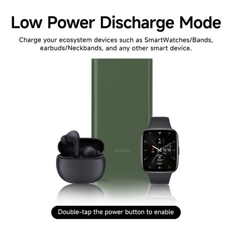 Xiaomi 4i 10000 mAh Power Bank, 22.5 W & 2 Way Fast Charging, 1 Type C Input & Output Port, 2 USB-A Ports, 3 Device Charging, Li-Ion Battery, 12-Layer Safety, Overheat, Short-Circuit, Overcharge & Overdischarge Protection, Olive Green, PB100DPD-IN-3