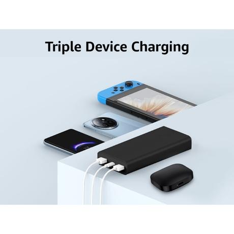 Xiaomi Power Bank 20000 mAh 4i, 33 W Sonic Charge, 2 USB-A & 1 Type-C Port, 3 Device Charging, 2-Way Fast Charging, Low Power Discharge Mode, 12-Layers Safety, Overheat, Over Current, Short-Circuit, Overcharge & Overdischarge Protection, Black-9