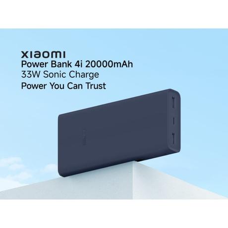 Xiaomi Power Bank 20000 mAh 4i, 33 W Sonic Charge, 2 USB-A & 1 Type-C Port, 3 Device Charging, Two-Way Fast Charging, Low Power Discharge Mode, 12-Layers Safety, Overheat, Over Current, Short-Circuit, Overcharge & Overdischarge Protection, Blue-11