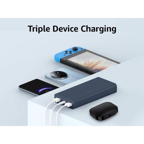 Xiaomi Power Bank 20000 mAh 4i, 33 W Sonic Charge, 2 USB-A & 1 Type-C Port, 3 Device Charging, Two-Way Fast Charging, Low Power Discharge Mode, 12-Layers Safety, Overheat, Over Current, Short-Circuit, Overcharge & Overdischarge Protection, Blue-5