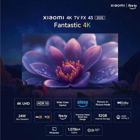 Xiaomi FX Series 109.22 cm (43 inch) 4K Ultra HD Smart LED Fire TV, L43MB-FIN-1