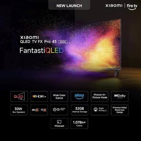 Xiaomi FX Pro Series 109.22 cm (43 inch) 4K Ultra HD QLED Smart Fire TV, L43MB-FIN-1