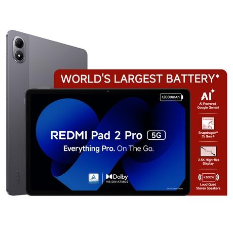Redmi Pad 2 Pro 30.73 cm (12.1 inch) Wi-Fi + 5G Tablet, 8 GB RAM, 128 GB, Graphite Grey, 71152-0