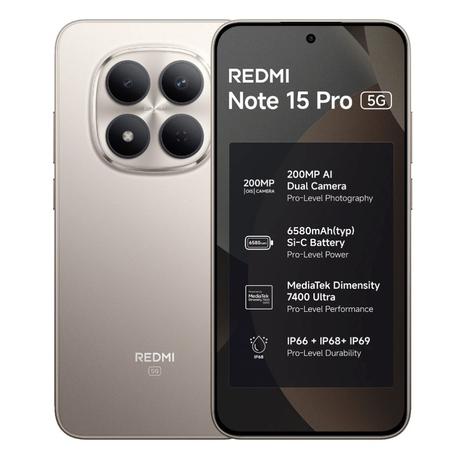 Redmi Note 15 Pro 5G 256 GB, 8 GB RAM, Silver Ash, Mobile Phone-0