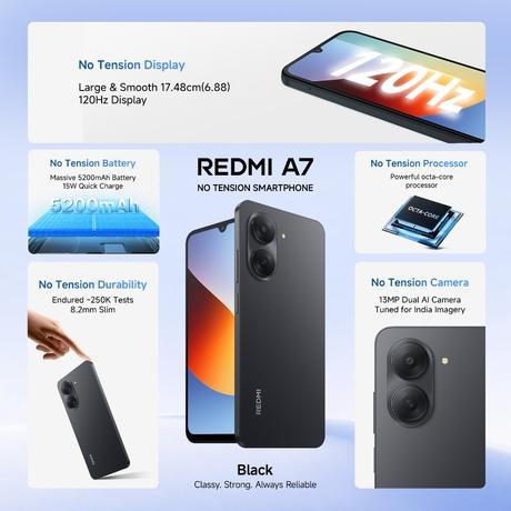 Redmi A7 4G, 64 GB, 3 GB RAM, Black, Mobile Phone-9