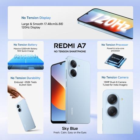 Redmi A7 4G, 64 GB, 3 GB RAM, Sky Blue, Mobile Phone-9