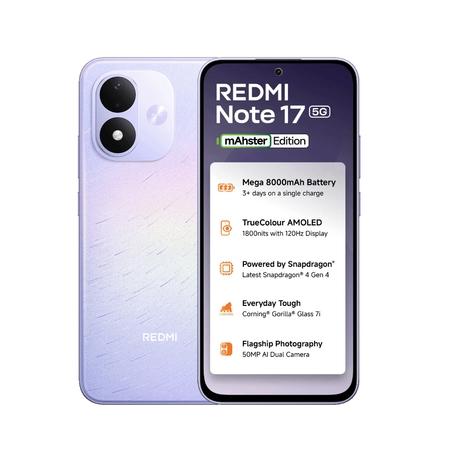 Redmi Note 17 5G 128 GB, 6 GB RAM, Starlight Purple, Mobile Phone-0
