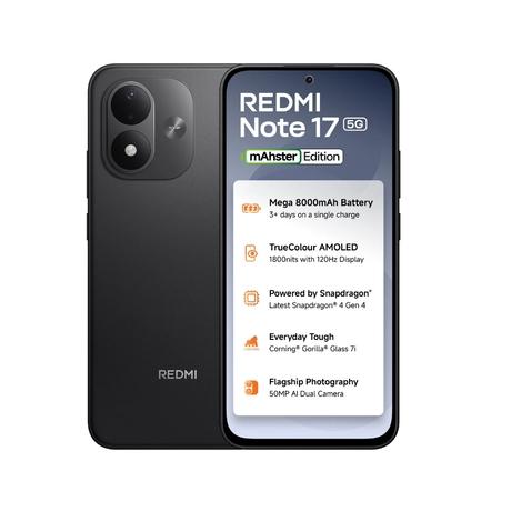 Redmi Note 17 5G 128 GB, 8 GB RAM, Dark Night, Mobile Phone-0