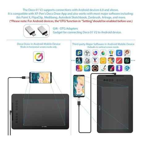 XP-Pen Deco Series Deco 01 V2 Graphic Pen Tablet with Tilt Support-7