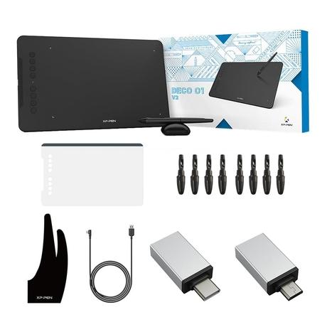 XP-Pen Deco Series Deco 01 V2 Graphic Pen Tablet with Tilt Support-8