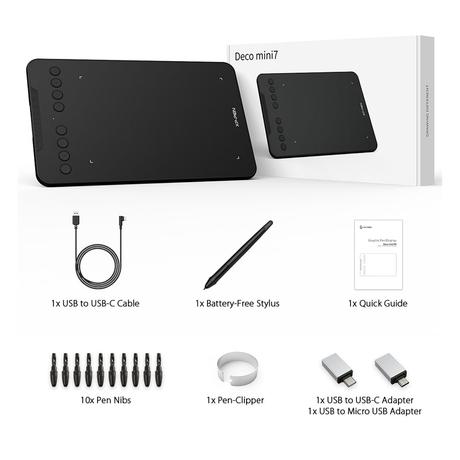 XP-Pen Deco Mini 7 Graphics Tablet with Battery-Free Passive Stylus & Support 8 Customizable Shortcut Keys-5