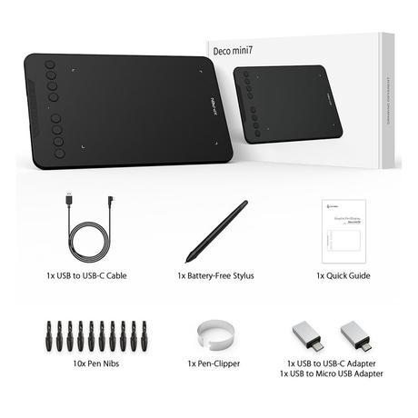 XP-Pen Deco Mini 7 Graphics Tablet with Battery-Free Passive Stylus & Support 8 Customizable Shortcut Keys-5