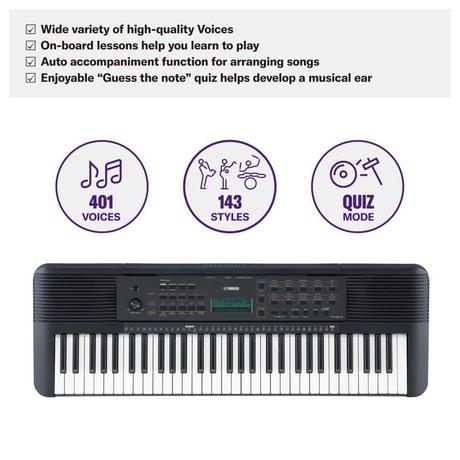 Buy Yamaha PSR-E273 VCF9890 Standard Keyboards, 61 Keys, Black at