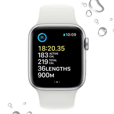 Apple Watch SE (2nd Generation) GPS 40mm Silver Aluminium Case with White  Sport Band, 3rd Gen Optical Heart Sensor, Crash Detection, Fall Detection, 