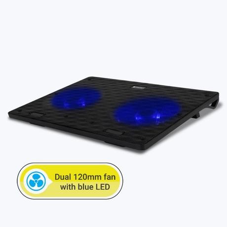 ZEBRONICS Zeb-NC3300 Laptop Cooling Pad with Dual USB Port, Dual 120 mm Fans, Blue LED-2