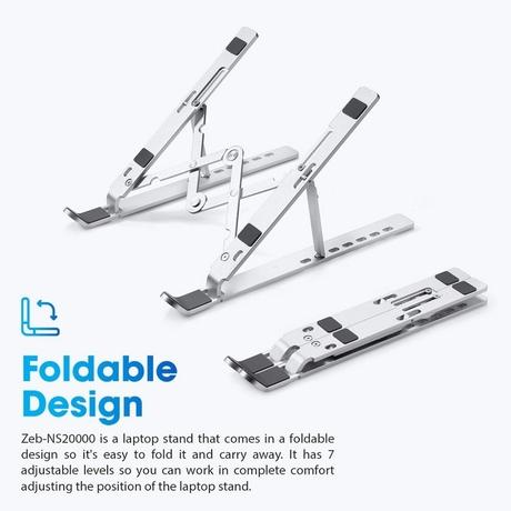Zebronics A31-NS2000 Laptop Stand with 7 Adjustable Levels for Up to 43.8 cm (17 inch) Laptop-4