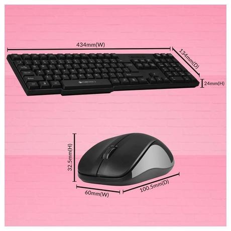 Zebronics Zeb-Companion 107 Wireless Keyboard and Mouse Combo with nano receiver, 2.4 Ghz, 10 m range, 1200 DPI-3