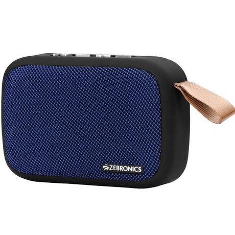 Zebronics Delight Portable Wireless Bluetooth Speaker supports USB, MicroSD card, FM Radio (Blue)-0
