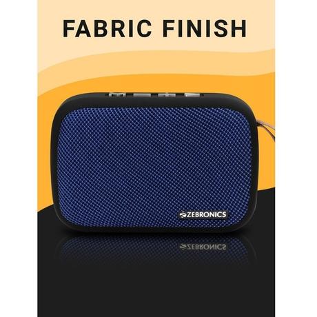 Zebronics Delight Portable Wireless Bluetooth Speaker supports USB, MicroSD card, FM Radio (Blue)-3