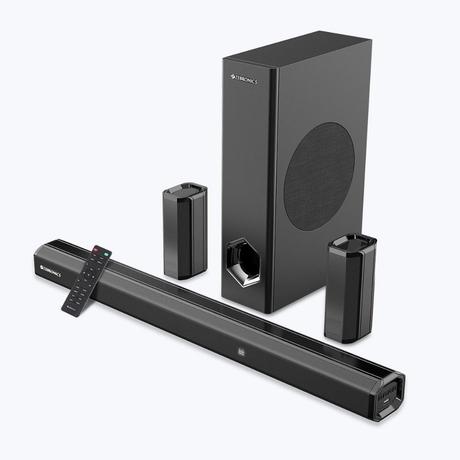 Zebronics Zeb-Juke Bar 7400 Pro, 5.1 Channel Soundbar with Subwoofer & Dual Rear Satellites Supports Bluetooth, USB/AUX/ Optical IN & HDMI (ARC), Black, 180 Watts-0