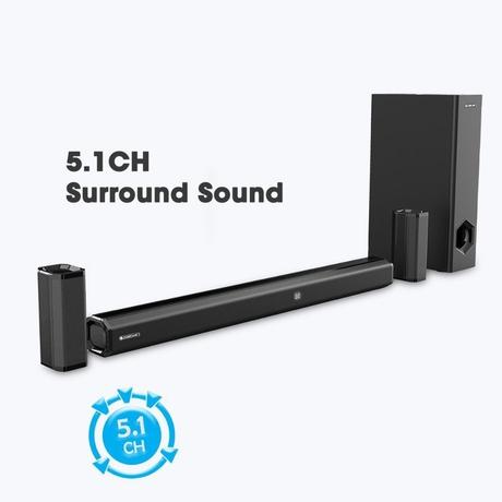 Zebronics Zeb-Juke Bar 7400 Pro, 5.1 Channel Soundbar with Subwoofer & Dual Rear Satellites Supports Bluetooth, USB/AUX/ Optical IN & HDMI (ARC), Black, 180 Watts-4