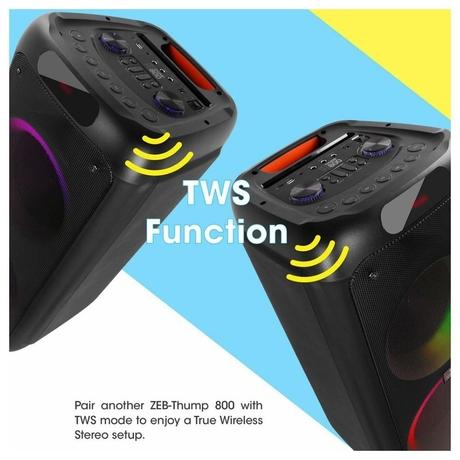 Zebronics Thump 800 Trolley Speaker with RGB Lights, Black, 70 Watts-4