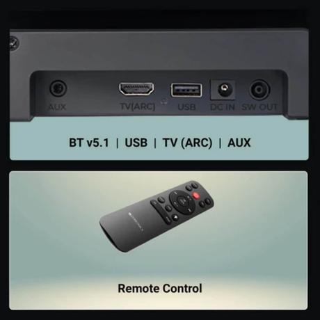 Zebronics Juke Bar 3920 with 130 W, 2.1 Channel Wired Subwoofer Multi Connectivity: BT v5.1, TV (ARC), USB, AUX, LED Indicator, Remote Control-4