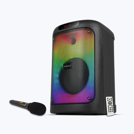 Zebronics Party Speaker Zeb_Blow, 64 W output, RGB lights, 6 hrs Backup, Wireless Mic, Karaoke, Voice Change, Guitar Input, Remote Control-0