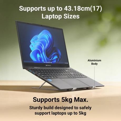 Zebronics Lite Laptop Stand, Silver A75-NS2000-3