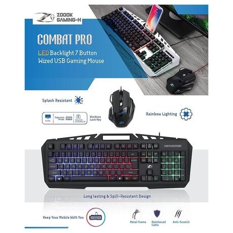 Zoook Combat Pro Zoook Wired Gaming Keyboard and Mouse Combo (Silver)-8