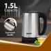 Agaro Sonnet Electric Kettle 1.5 L 1500 W, Stainless Steel, Fast Boiling Water Heater, Auto Shut Off, Tea and Coffee Kettle, Cool Touch Handle-2
