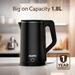 Agaro Elegant Electric Kettle 1.8 L 1500 W Stainless Steel, Large Capacity Fast Boil Water Heater, Double Layer Body, Auto Shut Off Tea and Coffee Kettle-7 Agaro Elegant Electric Kettle 1.8 L 1500 W Stainless Steel, Large Capacity Fast Boil Water Heater, Double Layer Body, Auto Shut Off Tea and Coffee Kettle-7
