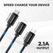 Ambrane Trio-11 3-in-1 Fast Charging 2.1A Unbreakable Braided Cable (Black)-2