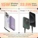 Ambrane AeroSync 10000 mAh MagSafe Power Bank 12, 22.5 W Wired Output, 15 W Wireless Charging, Strong Magnet, Dual Port USB & Type C, Multi-layer Chipset Protection, LED Indicator, Pocket Size, Cable Included, Black-6 Ambrane AeroSync 10000 mAh MagSafe Power Bank 12, 22.5 W Wired Output, 15 W Wireless Charging, Strong Magnet, Dual Port USB & Type C, Multi-layer Chipset Protection, LED Indicator, Pocket Size, Cable Included, Black-6