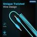 Bandridge BNDTWS 1 Meter 3.5mm Tangle-Free Audio Cable, Blue-2