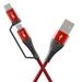 boAt Deuce USB 330 2 in 1 Cable, Martian Red-1 boAt Deuce USB 330 2 in 1 Cable, Martian Red-1