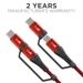 boAt Deuce USB 330 2 in 1 Cable, Martian Red-6 boAt Deuce USB 330 2 in 1 Cable, Martian Red-6
