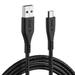 boAt Micro USB Cable 55, 150 cm (1.5 m) Length, 3A Fast Charging, 480mbps Data Transfer, Tangle Free, 10000+ Bends Lifespan, Braided Cable, Universal Compatibility with all Micro USB Devices, Black-1